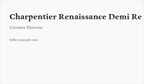 Charpentier Renaissance Demi Re Business Card