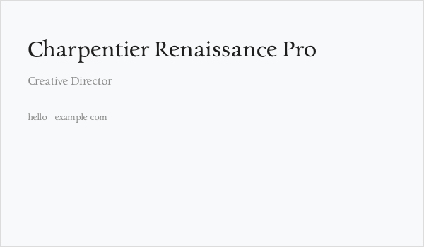 Charpentier Renaissance Pro Business Card