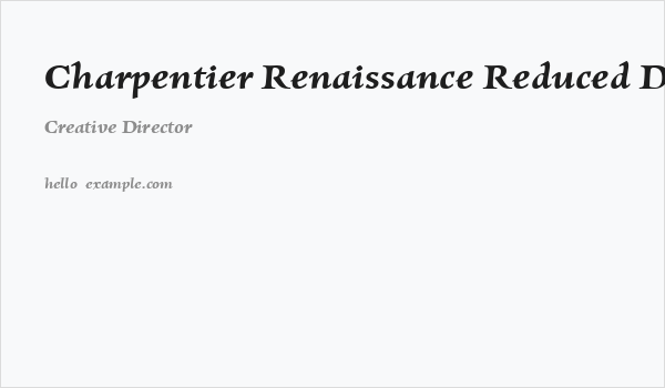 Charpentier Renaissance Reduced Demi Oblique Business Card