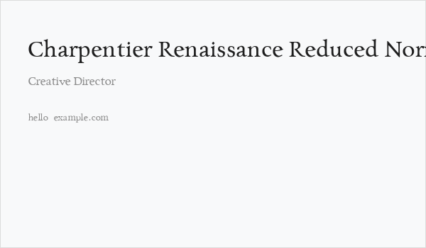 Charpentier Renaissance Reduced Normal Business Card