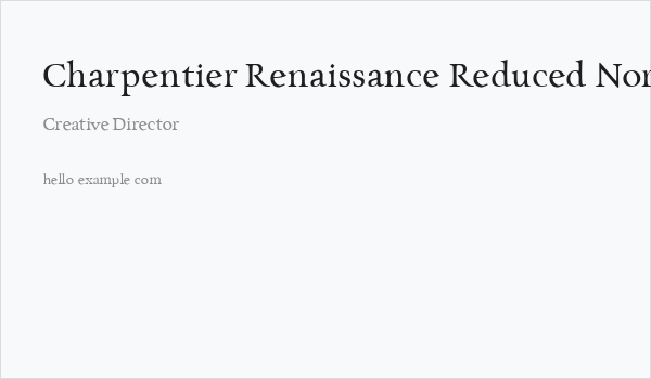 Charpentier Renaissance Reduced Normal Business Card