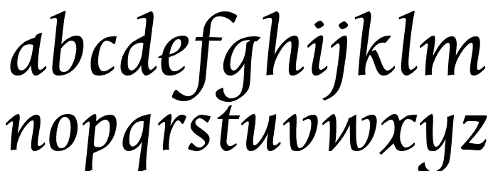 Charpentier Renaissance Reduced Oblique Font LOWERCASE