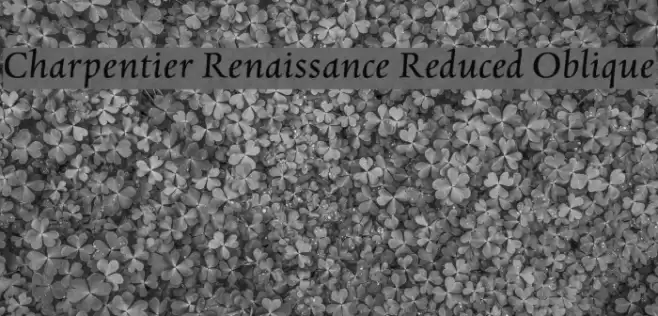 Charpentier Renaissance Reduced Oblique Font examples