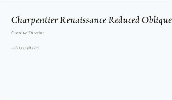 Charpentier Renaissance Reduced Oblique Business Card
