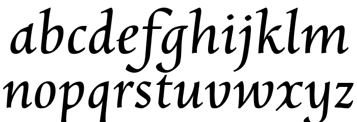Charpentier Renaissance Reduced Oblique Font LOWERCASE