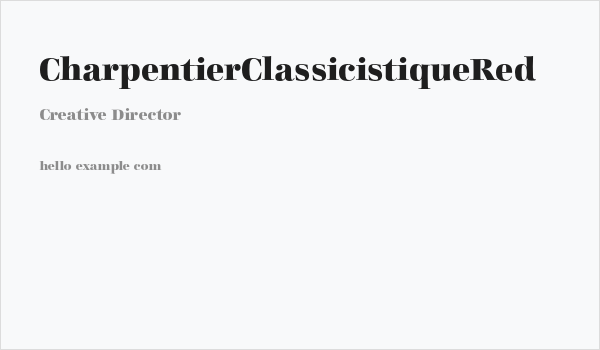 CharpentierClassicistiqueRed Business Card