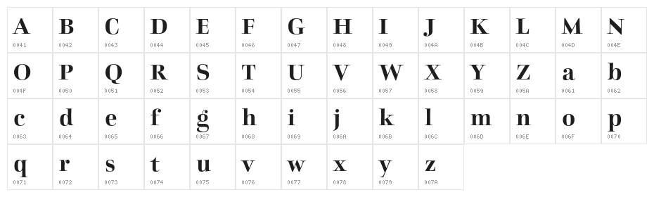 CharpentierClassicistiqueRed Character Map