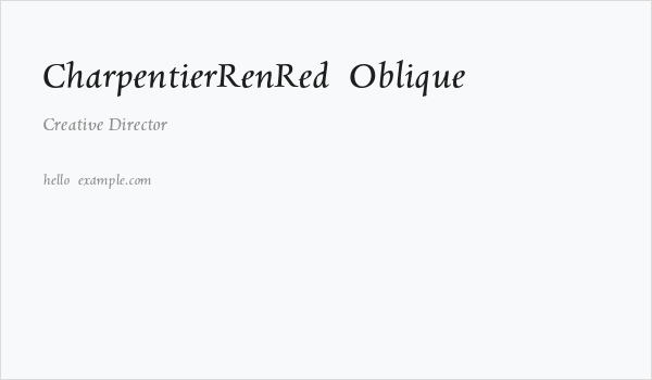 CharpentierRenRed-Oblique Business Card