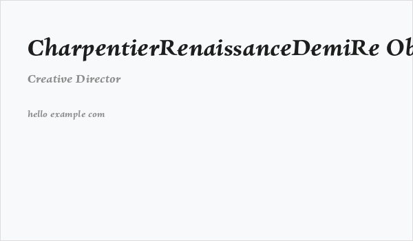 CharpentierRenaissanceDemiRe-Ob Business Card