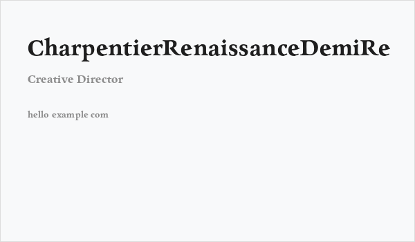 CharpentierRenaissanceDemiRe Business Card