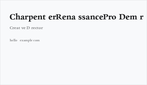 CharpentierRenaissancePro-Demir Business Card