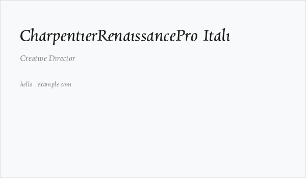 CharpentierRenaissancePro-Itali Business Card