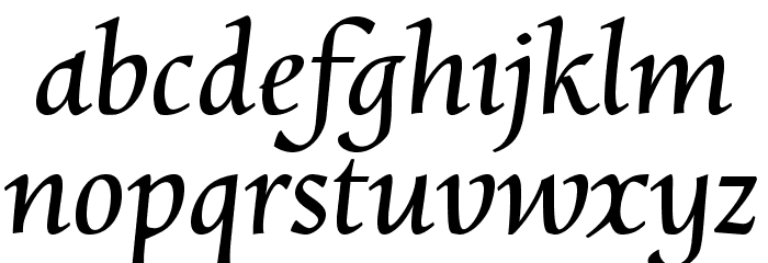 CharpentierRenaissancePro-Italic Font LOWERCASE
