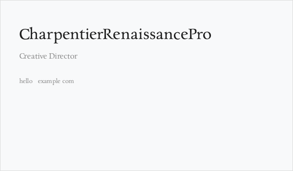 CharpentierRenaissancePro Business Card