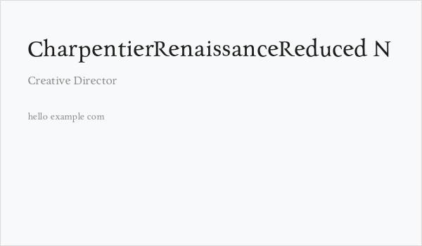 CharpentierRenaissanceReduced-N Business Card