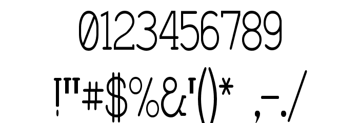 Charrington Narrow Font OTHER CHARS