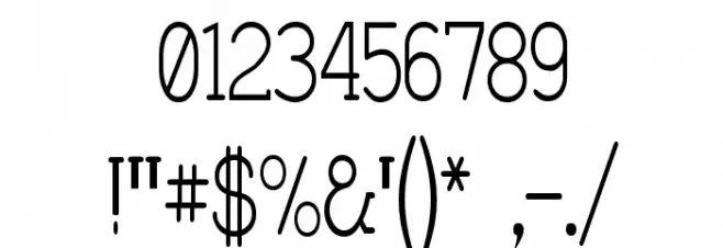 Charrington Narrow Font OTHER CHARS