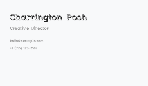 Charrington Posh Business Card