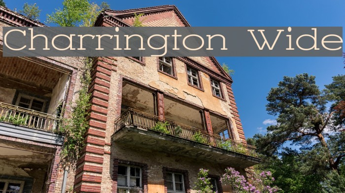 Charrington Wide Font examples