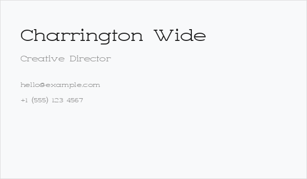 Charrington Wide Business Card