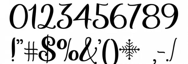 Chasing Snowflakes Regular Font OTHER CHARS