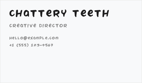 Chattery Teeth Business Card