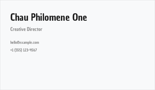 Chau Philomene One Business Card