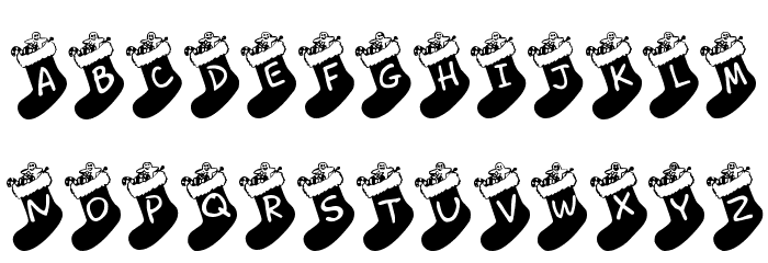 Chausettes de Noel Font LOWERCASE