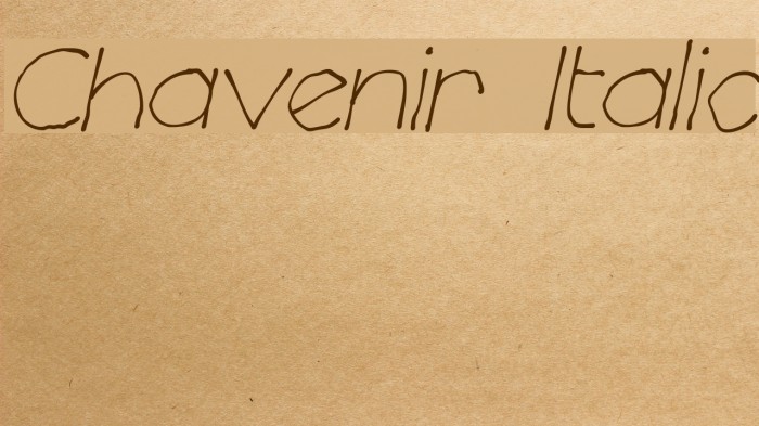 Chavenir Italic Font examples