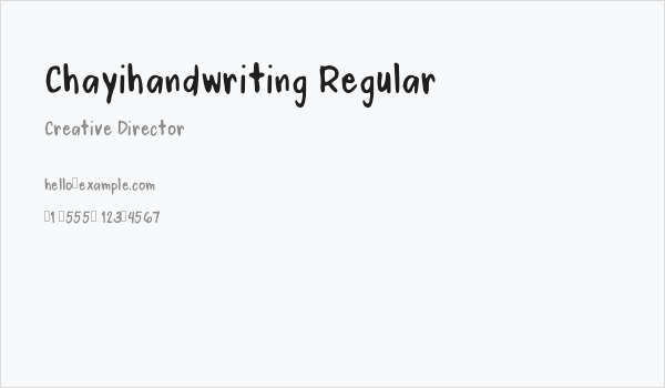 Chayihandwriting Regular Business Card