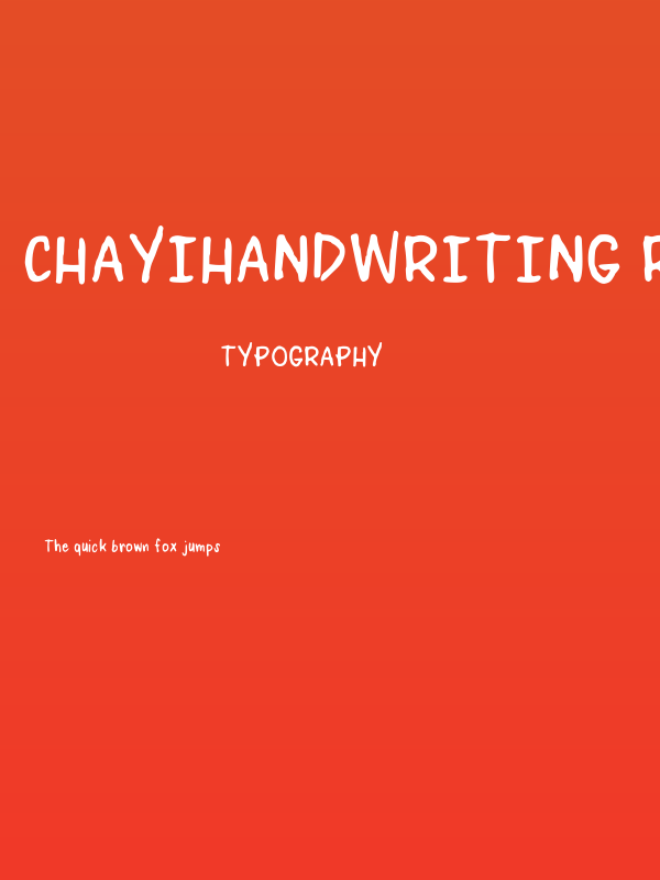 Chayihandwriting Regular Poster