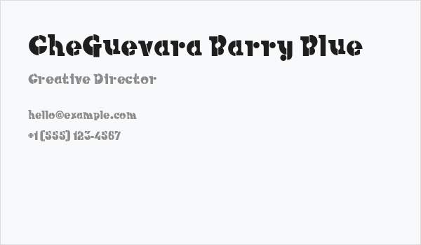 CheGuevara Barry Blue Business Card