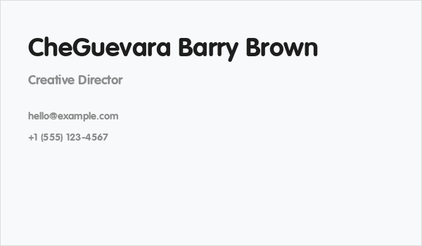 CheGuevara Barry Brown Business Card