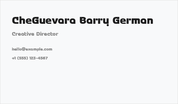 CheGuevara Barry German Business Card