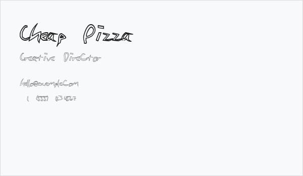 Cheap Pizza Business Card