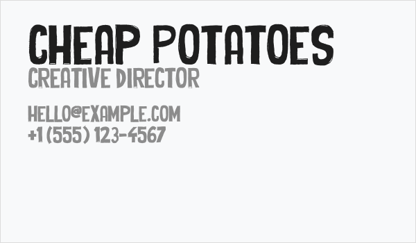 Cheap Potatoes Business Card