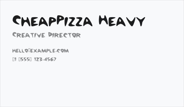 CheapPizza Heavy Business Card