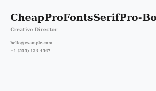 CheapProFontsSerifPro-Bold Business Card