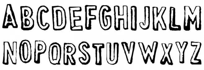 Cheapskate Outline फ़ॉन्ट अपरकेस