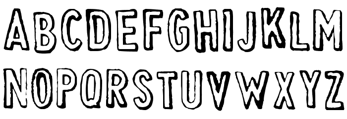 Cheapskate Outline Font LOWERCASE