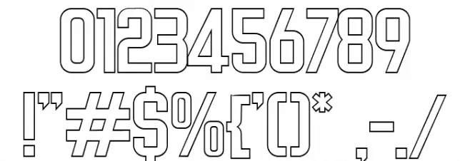 Cheapsman Free Outline Regular Font OTHER CHARS
