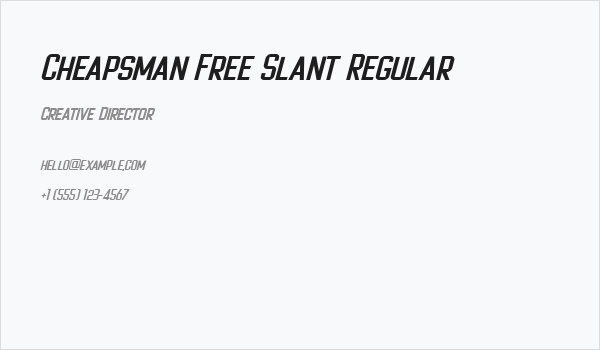 Cheapsman Free Slant Regular Business Card