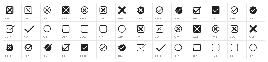 Check Icons Regular Character Map