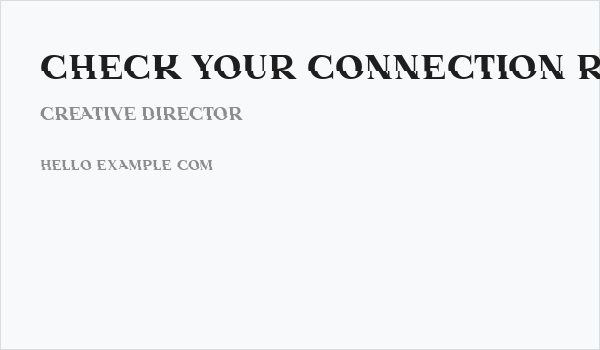 Check Your Connection Regular Business Card
