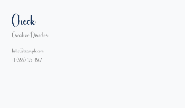 Check Business Card