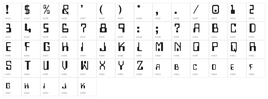 Checkbook Character Map