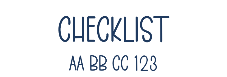 Checklist Font Preview