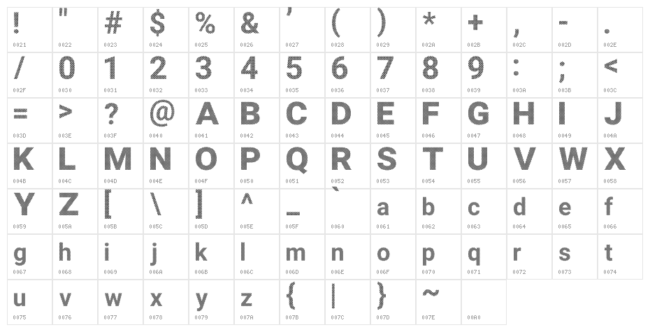 Checks Font Character Map