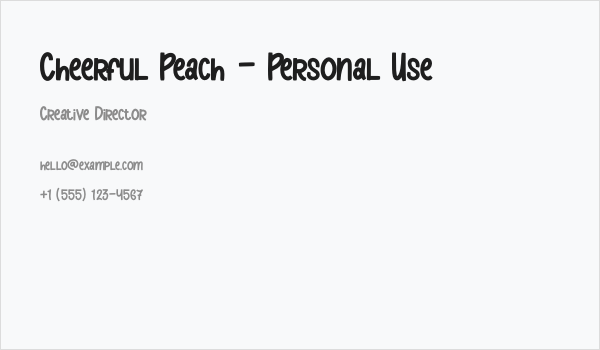 Cheerful Peach - Personal Use Business Card