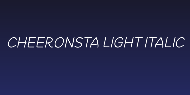 Cheeronsta Light Italic Social Header